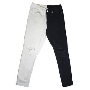 Rue21 Mens Skinny Jeans 30x32 Black White Supreme Flex Skinny Distressed rn70829